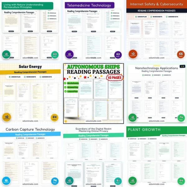 Middle School Worksheets Bundle | Grammar and Reading Packs, Grades 6-8 — resource cover