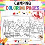 21 Camping Coloring Pages Printable Outdoor Adventure Activity Sheets for Kids cover