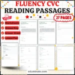 Kindergarten CVC Worksheets – Reading Passages with Questions and Answer Key cover