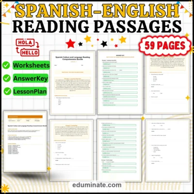Bilingual Reading Comprehension - Spanish Culture Reading Passages Grade 3 — resource cover