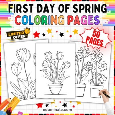 First Day of Spring Coloring Pages Spring Flowers Activity Sheets for Kids — resource cover