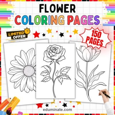 Flower Coloring Pages Spring Botanical Floral Sheets 150 Printable Activities — resource cover