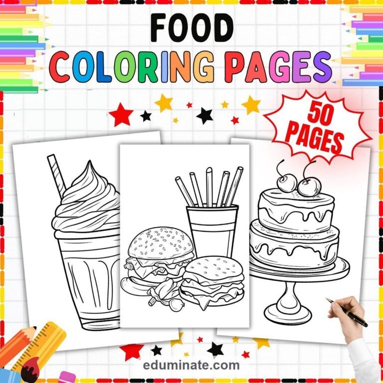 Fast Food Coloring Pages Bundle: 343 Easy Printable Pages