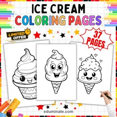 Ice Cream Coloring Pages Sweet Treats Art Activity Sheets Pack for Kids Fun — resource cover