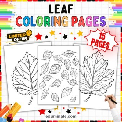Maple Leaf Coloring Pages Autumn Nature Art Activity Sheets Pack for Kids — resource cover