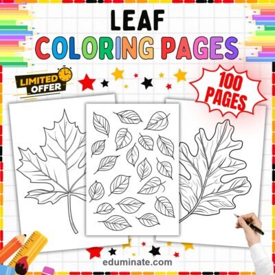 Leaves Coloring Pages Autumn Forest Foliage 100 Cute Printable Worksheets — resource cover
