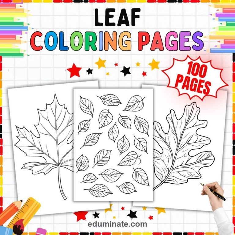 Leaf Coloring Sheets Bundle | Autumn Leaves, Foliage and Forest Sheets cover 2