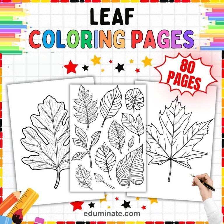 Leaf Coloring Sheets Bundle | Autumn Leaves, Foliage and Forest Sheets cover 1