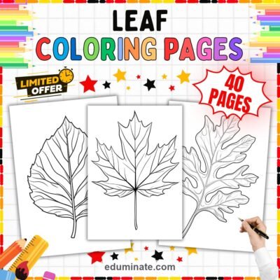 Fall Leaf Coloring Pages Autumn Leaves Nature Activity Sheets Pack for Kids — resource cover