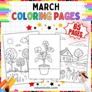 Spring Coloring Sheets Bundle | Spring Time, March and Garden Sheets page 4