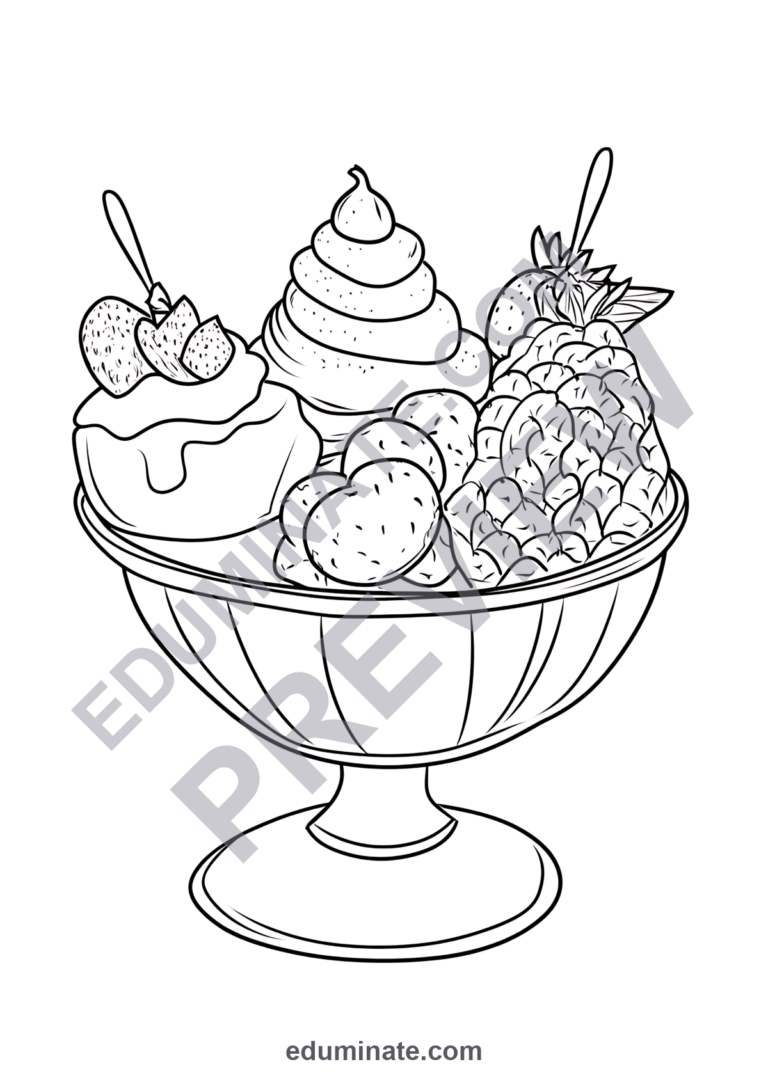 Dessert Coloring Pages Sweet Treats Coloring Sheets for Kids 80 Activity Pages sample page 1