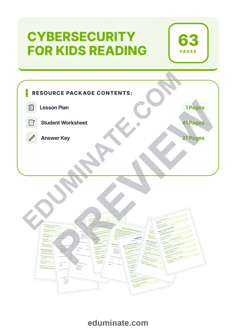 Internet Safety Worksheets And Reading Comprehension Passages Activity Pack sample page 1