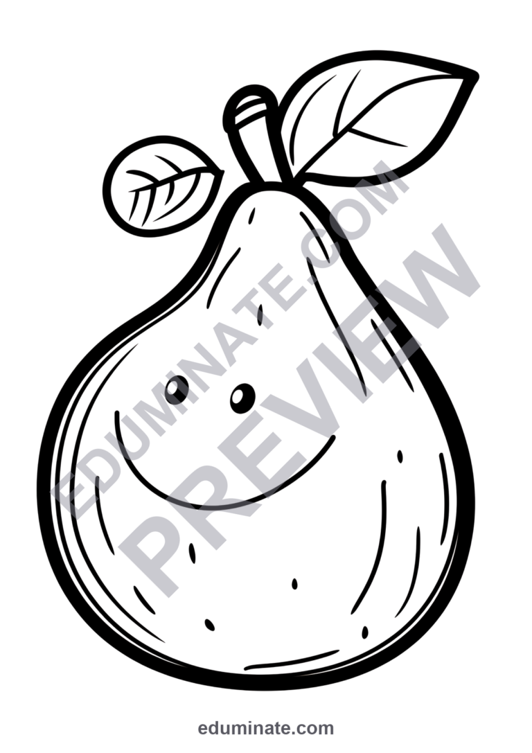 Fruit and Vegetable Coloring Pages Healthy Nutrition 50 Printable Worksheets sample page 1