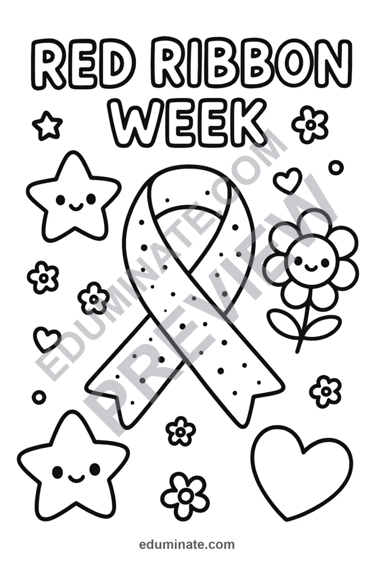 Red Examples 99 Ready Red Ribbon Week Coloring Pages Health Fun