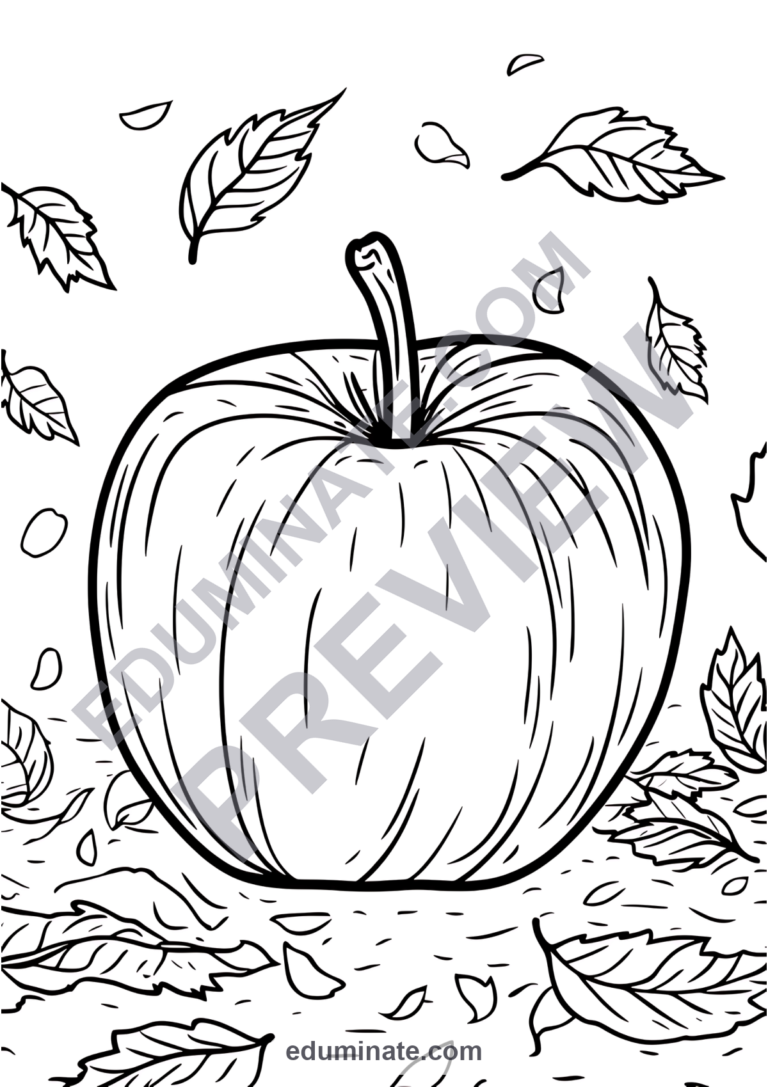 Fall September Coloring Pages Autumn Equinox Art Activity Pack for Kids Fun sample page 1
