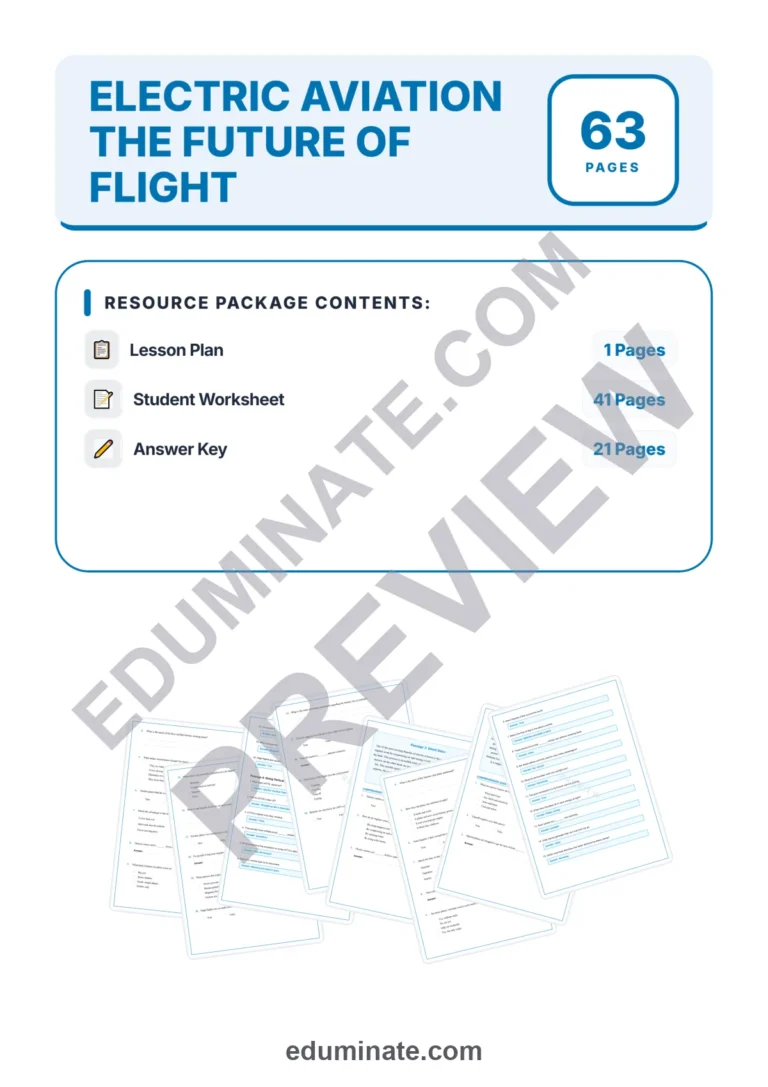 Electric Aviation Reading Comprehension Passages And Questions Worksheets Set sample page 1