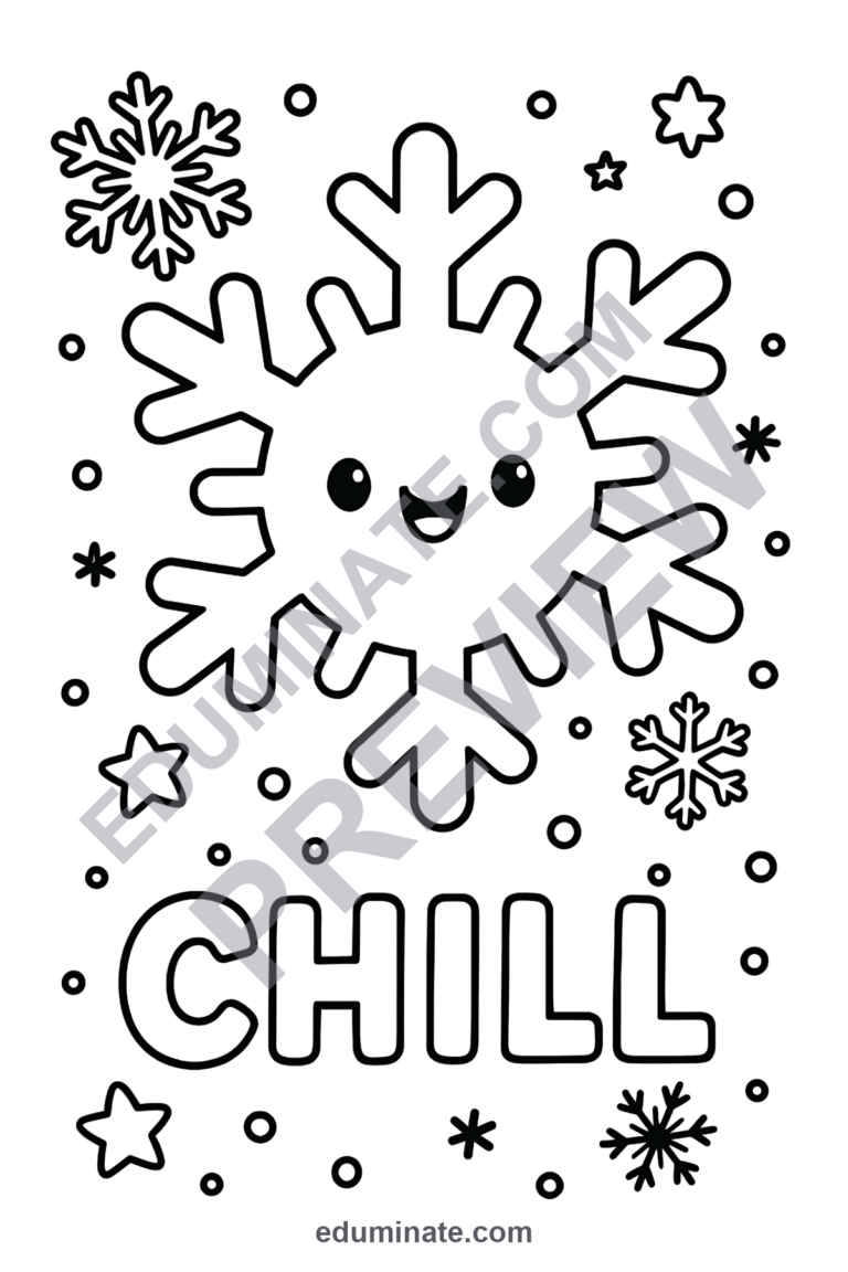 Snowflake Coloring Pages 100 Cute Winter Crystal Art Activity Worksheets Sheets sample page 1
