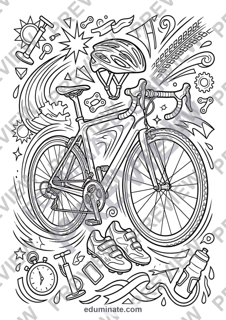 Sports Coloring Sheets Athletic Games and PE Fitness Activity Pack for Kids sample page 1