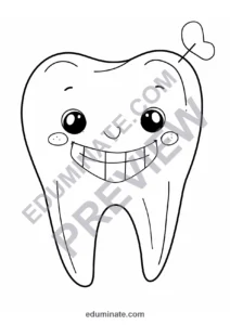 Lost Tooth Coloring Pages Smiling Teeth Activity Sheets Pack for Kids page 1