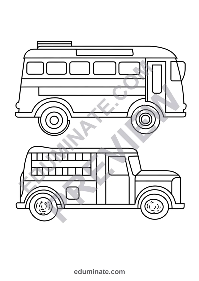 Vehicles Coloring Pages Cars Trucks Construction Machinery Activity Sheets Kids sample page 1