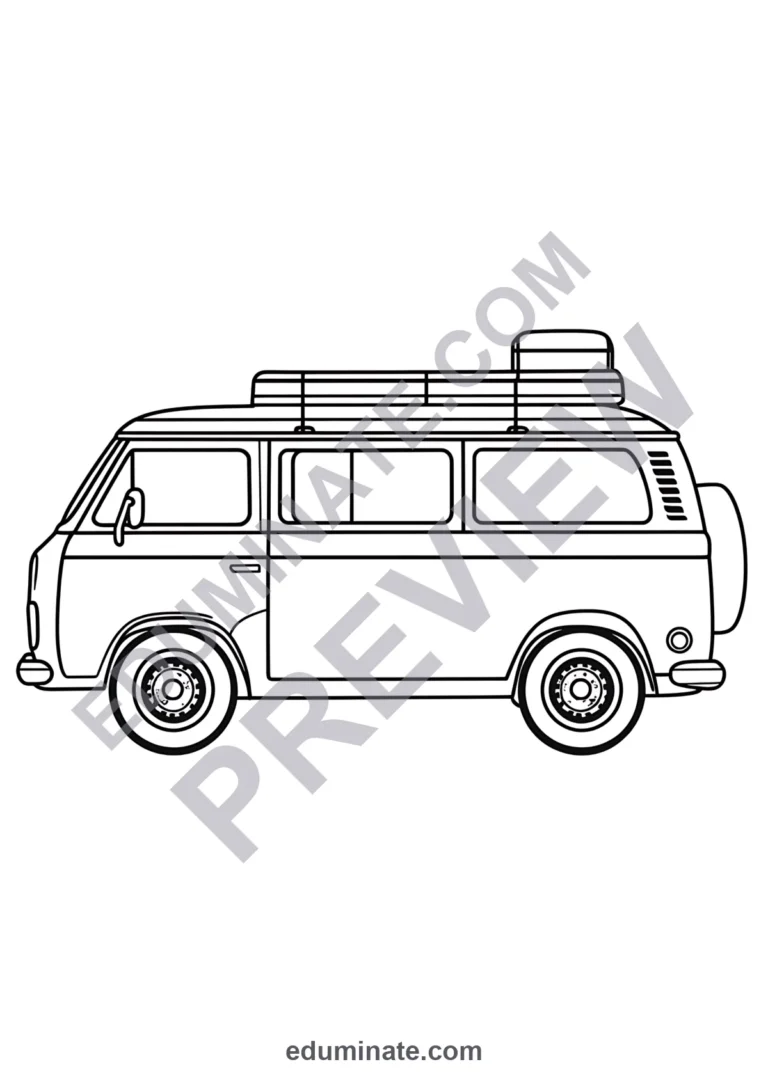 Transportation Vehicles Coloring Pages Emergency and Work Activity Sheets Kids sample page 1