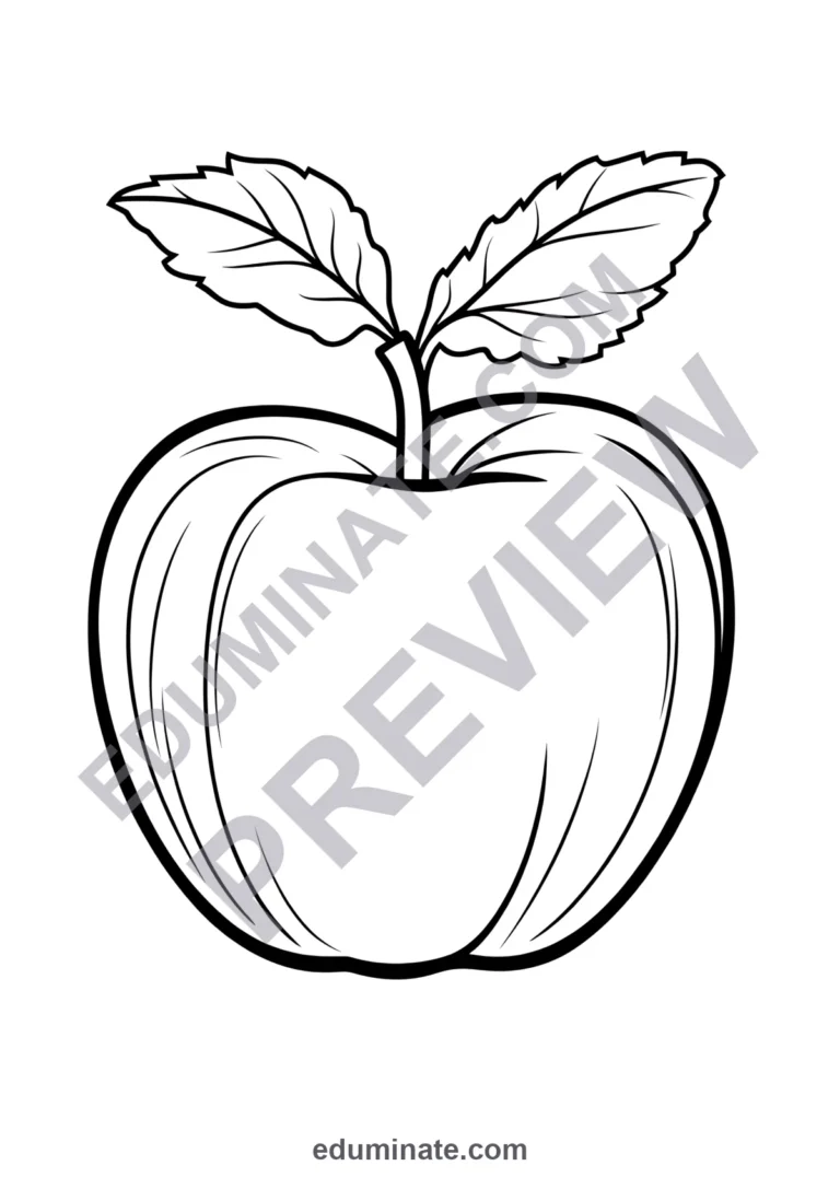 Apple Tree Coloring Pages | Apple Tree and Basket Designs | Fall Fruit Sheets sample page 1