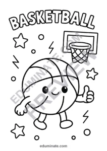 Basketball Hoop Coloring Pages | Hoops Action Sheets | Swish Sports Printables page 1