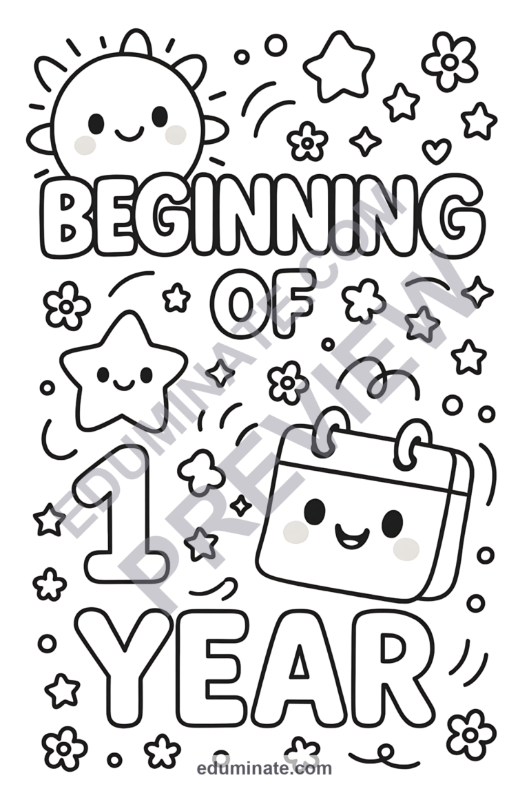 24 Beginning of the Year Coloring Pages Back to School Sheets for Primary Grades sample page 1