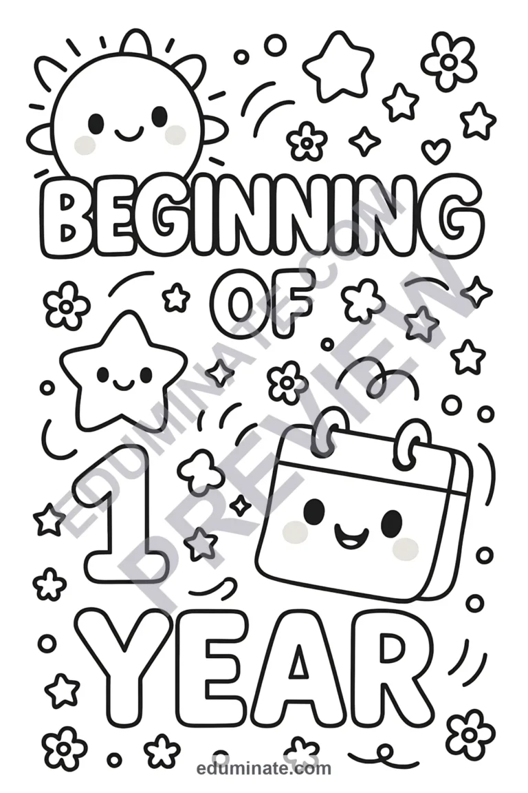 24 Beginning of the Year Coloring Pages for Easy Class Art