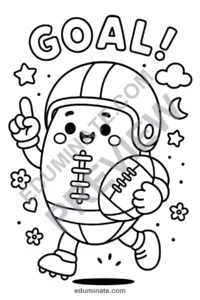 Football Game Coloring Pages Printable Sports Activity Sheets for Kids Fun page 1