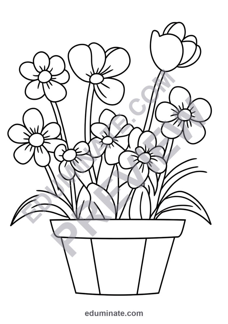 Printable March Coloring Pages Seasonal Spring Art Activity Pack for Kids sample page 1