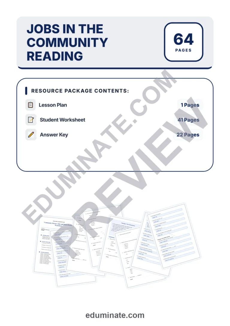 Community Helpers Reading Comprehension Passages And Questions Worksheets sample page 1