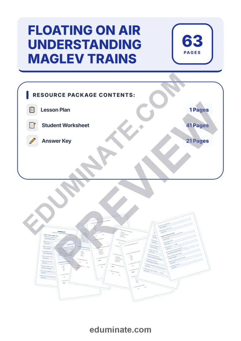 Maglev Trains Reading Comprehension Passages And Questions Printable Pack sample page 1