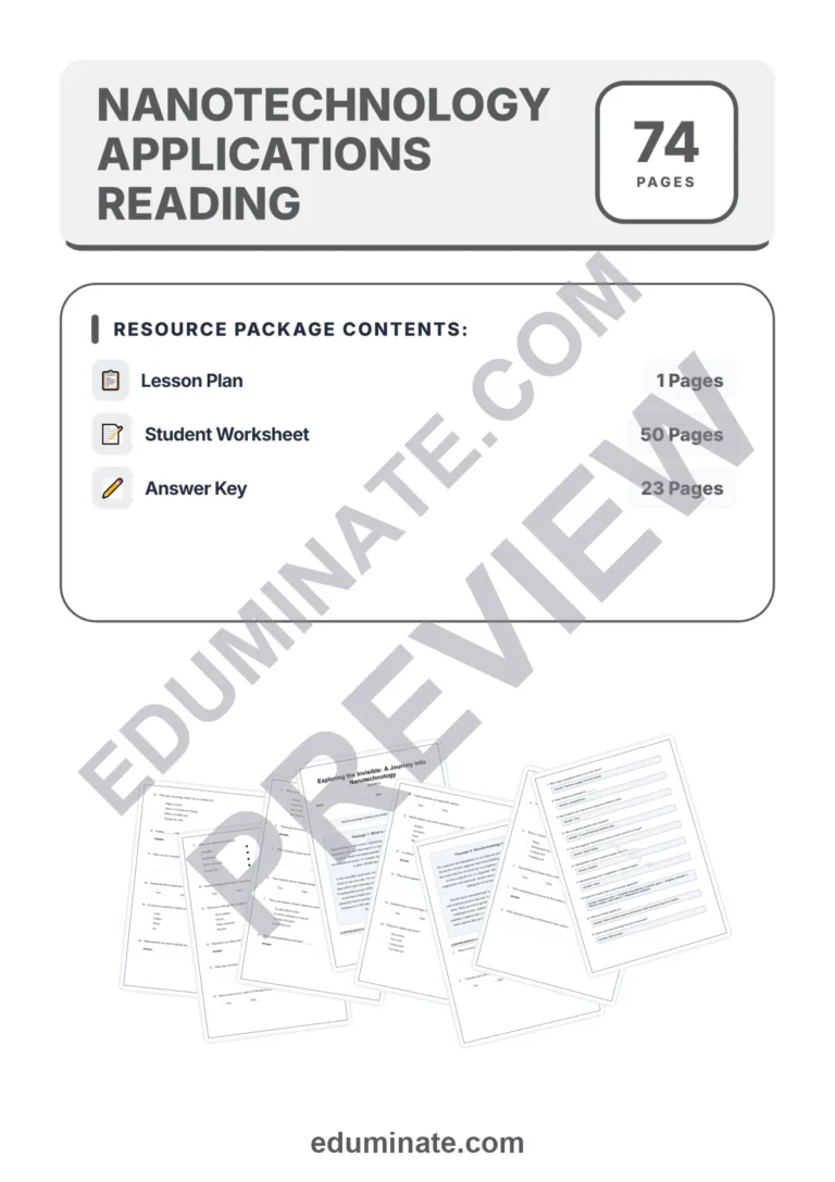 Nanotechnology Reading Comprehension Passages And Questions Printable Pack sample page 1