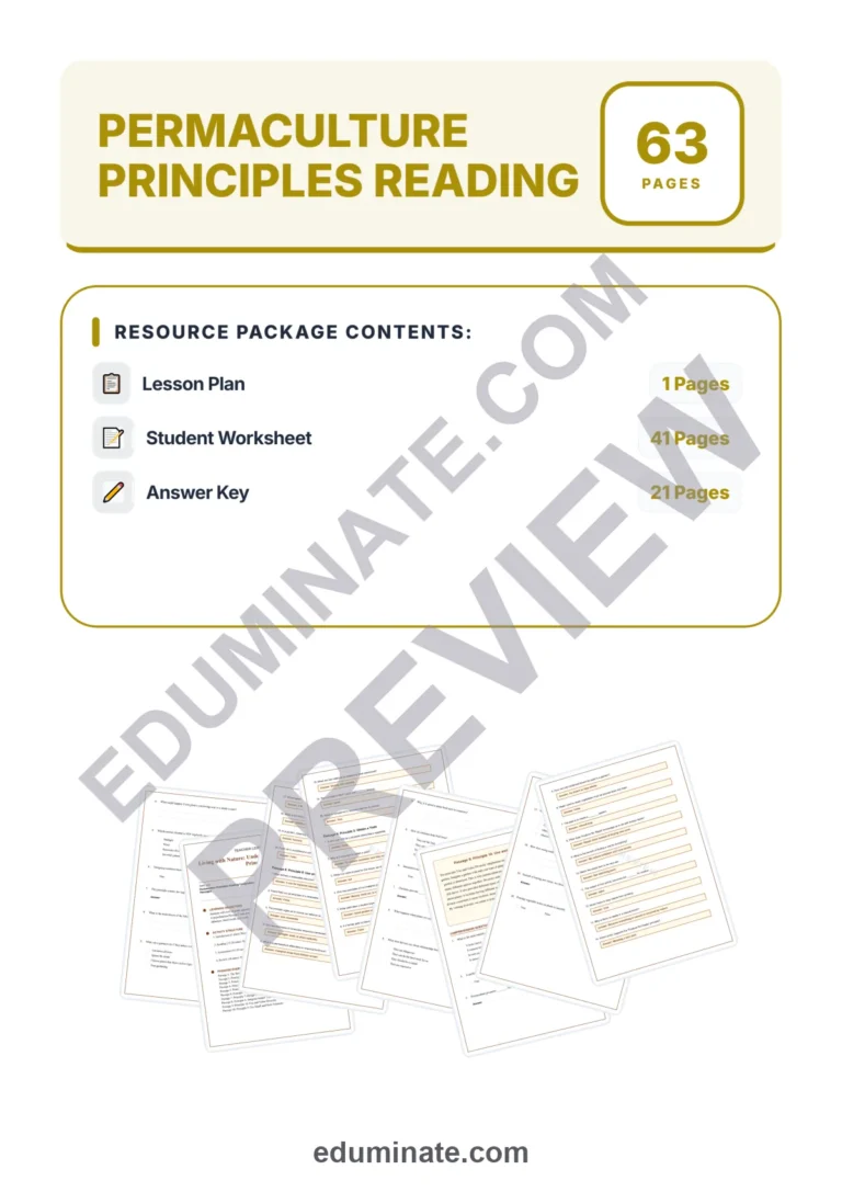 Permaculture Reading Comprehension Passages And Questions Student Worksheets sample page 1