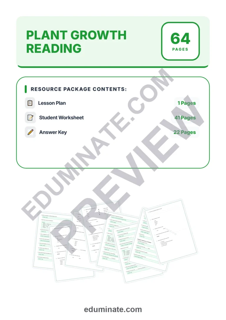 Plant Growth Reading Comprehension Passages And Questions Student Worksheets sample page 1