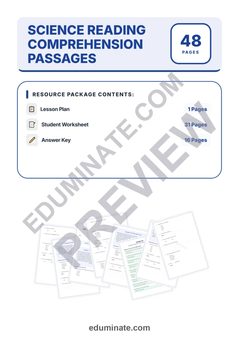 Science Reading Comprehension Passages and Questions Elementary Science Pack sample page 1