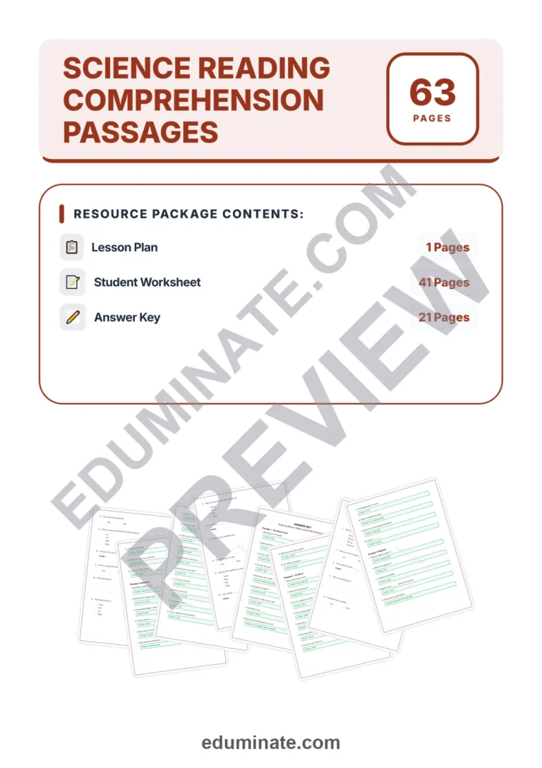 Second Grade Science Reading Comprehension Passages Elementary Science Pack sample page 1