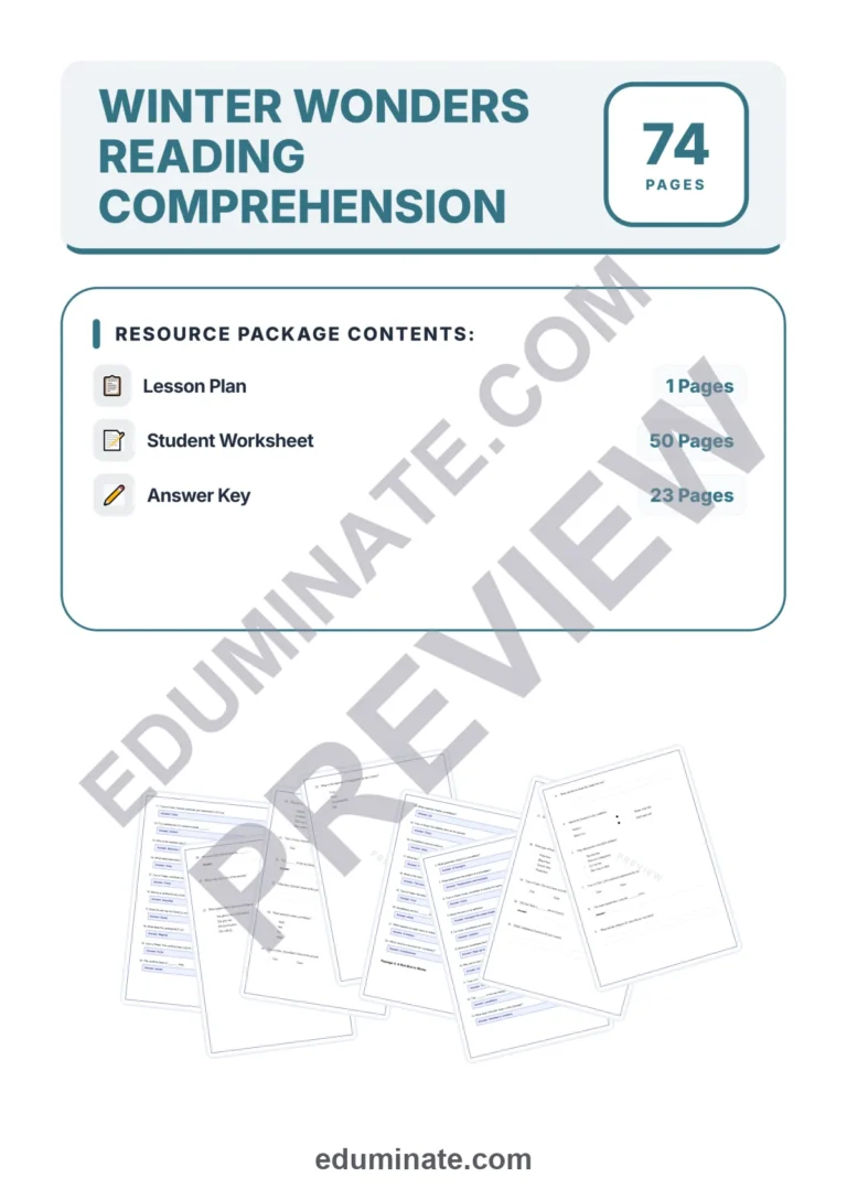 Winter Reading Comprehension Passages and Questions Seasonal Literacy Pack sample page 1
