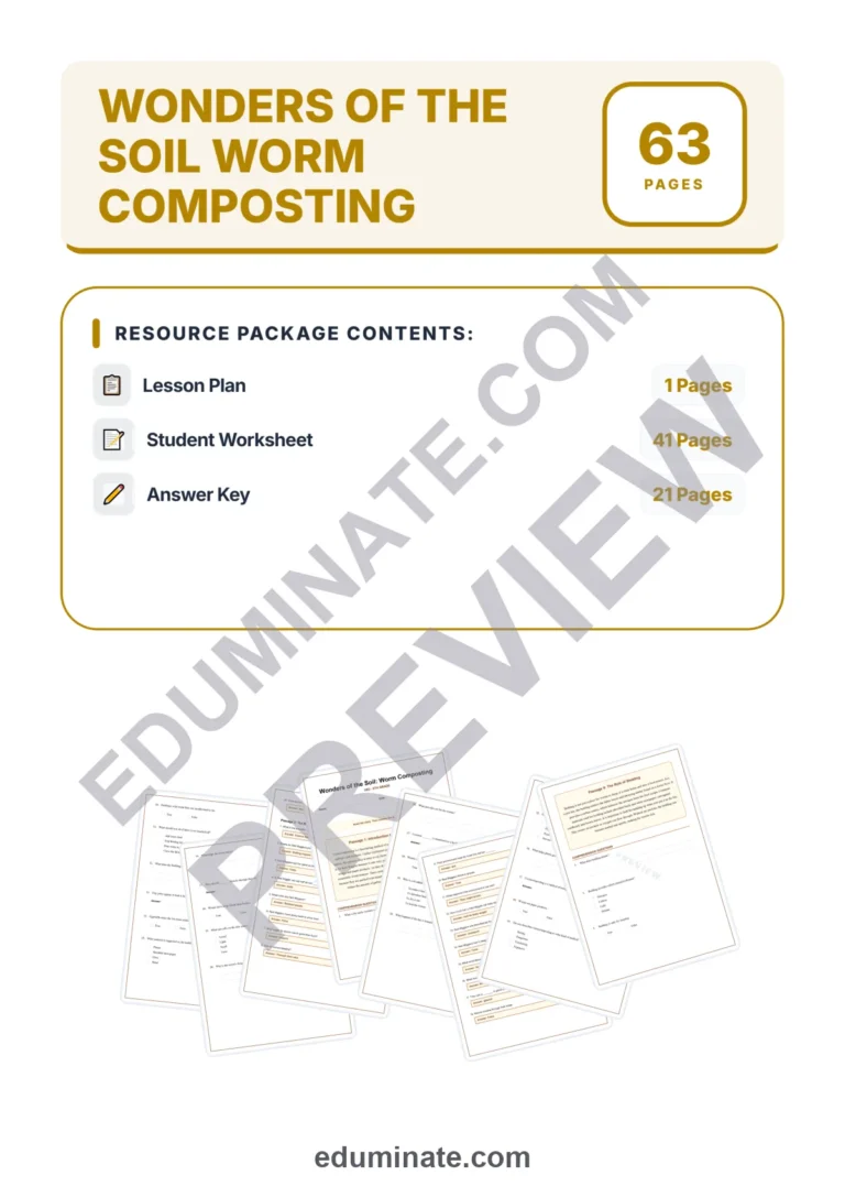 Worm Composting Reading Comprehension Passages and Soil Science Worksheets sample page 1