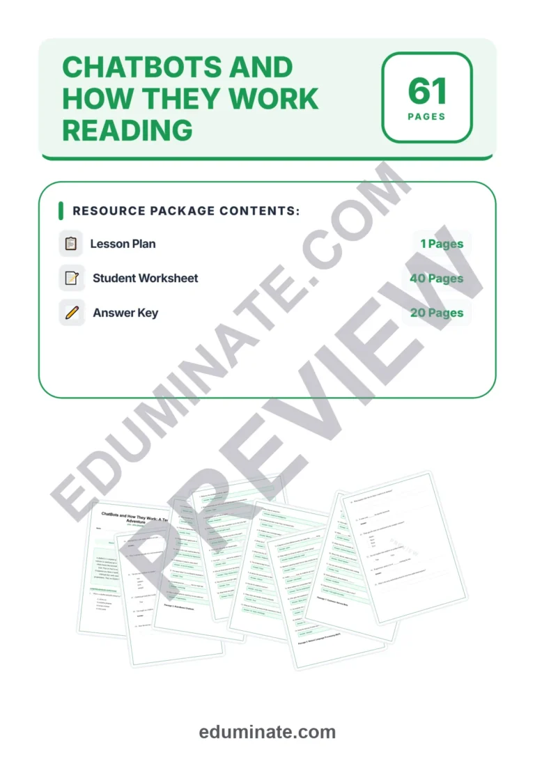 Chatbots Reading Comprehension Passages And Questions Printable Worksheets sample page 1