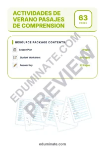 Spanish Reading Worksheets – Spanish Summer Reading Passages and Questions page 1