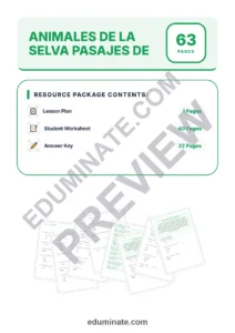 Spanish Animals Worksheets – Reading Passages with Questions and Answer Key page 1