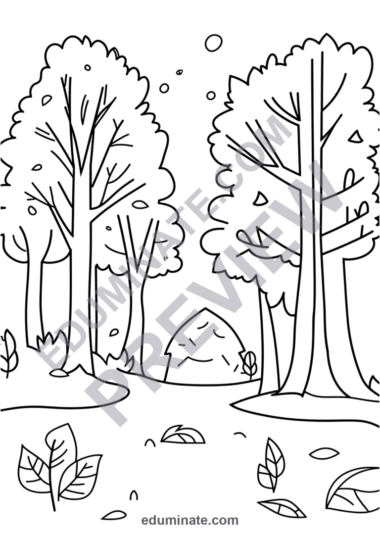 Fall Coloring Pages Autumn Activity Sheets for Kindergarten and First Grade sample page 1