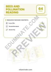 Bees and Pollination Reading Comprehension Passages Worksheets Grades 2-6 Pages page 1