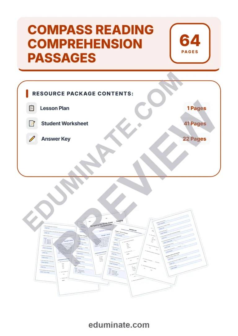 Compass Reading Comprehension Passages and Questions Packet for Grades 2-7 sample page 1