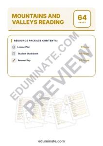 Mountains and Valleys Reading Comprehension Passages and Questions Grades 2-6 page 1