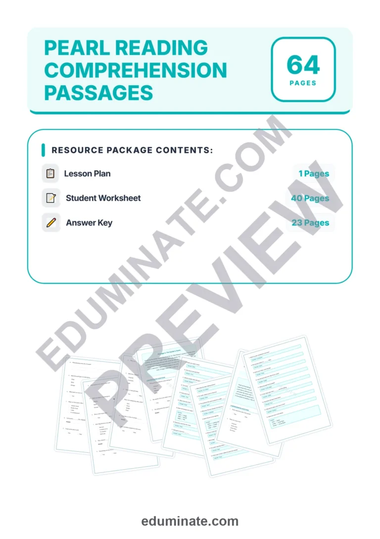Pearl Reading Comprehension Passages Science Worksheets for 2nd to 6th Grade sample page 1