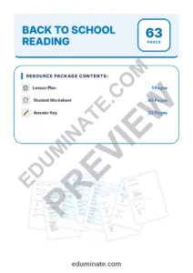 Back to School Reading Passages: Reading Passages with Answer Keys, Grades 2-4 page 1