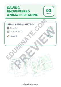 Endangered Animals Worksheets: Reading Passages with Answer Keys, Grades K-2 page 1